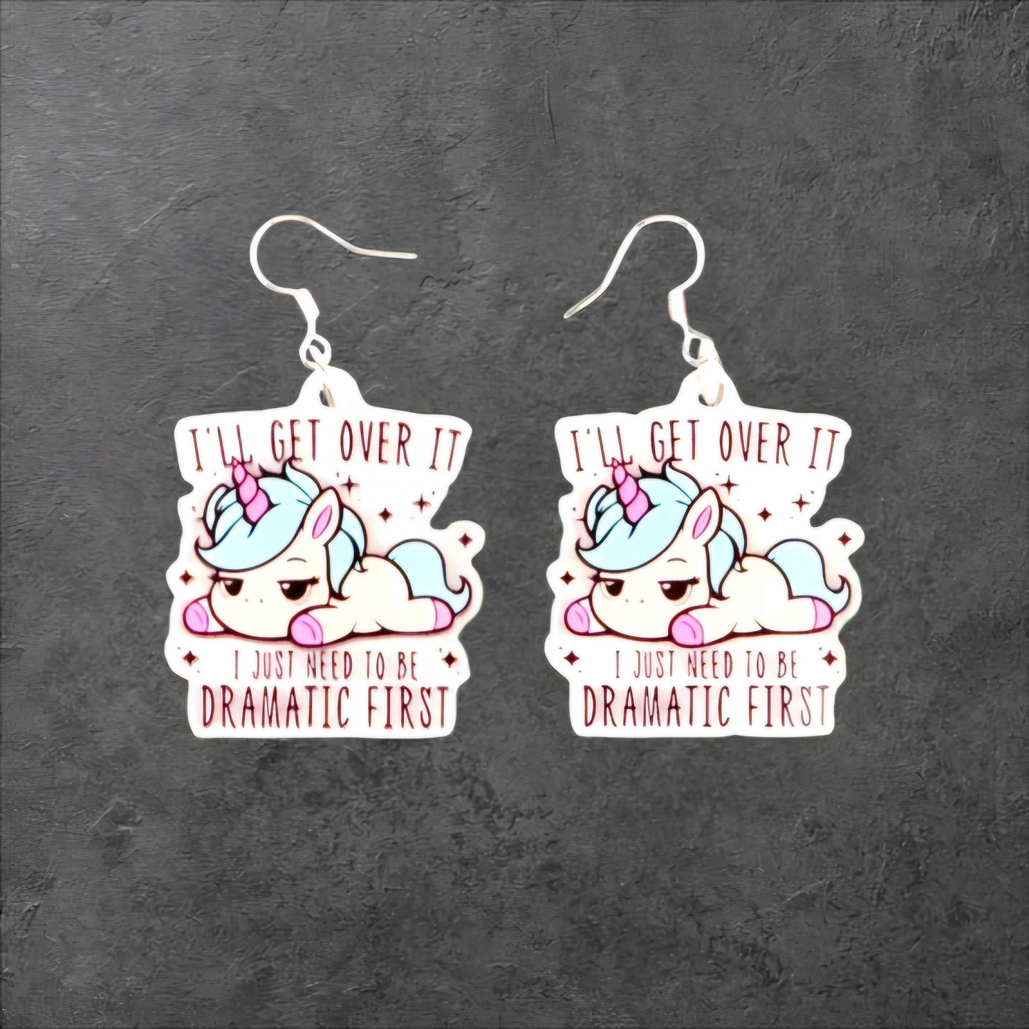Dramatic Unicorn Earrings – “I’ll Get Over It… I Just Need to Be Dramatic First” - Hempin' Mayhem