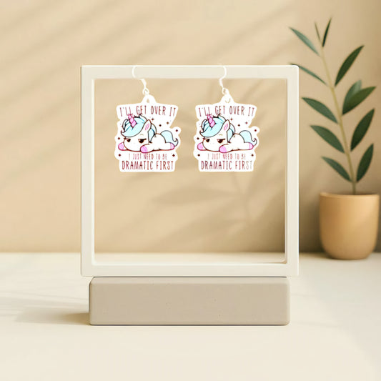 Dramatic Unicorn Earrings – “I’ll Get Over It… I Just Need to Be Dramatic First” - Hempin' Mayhem