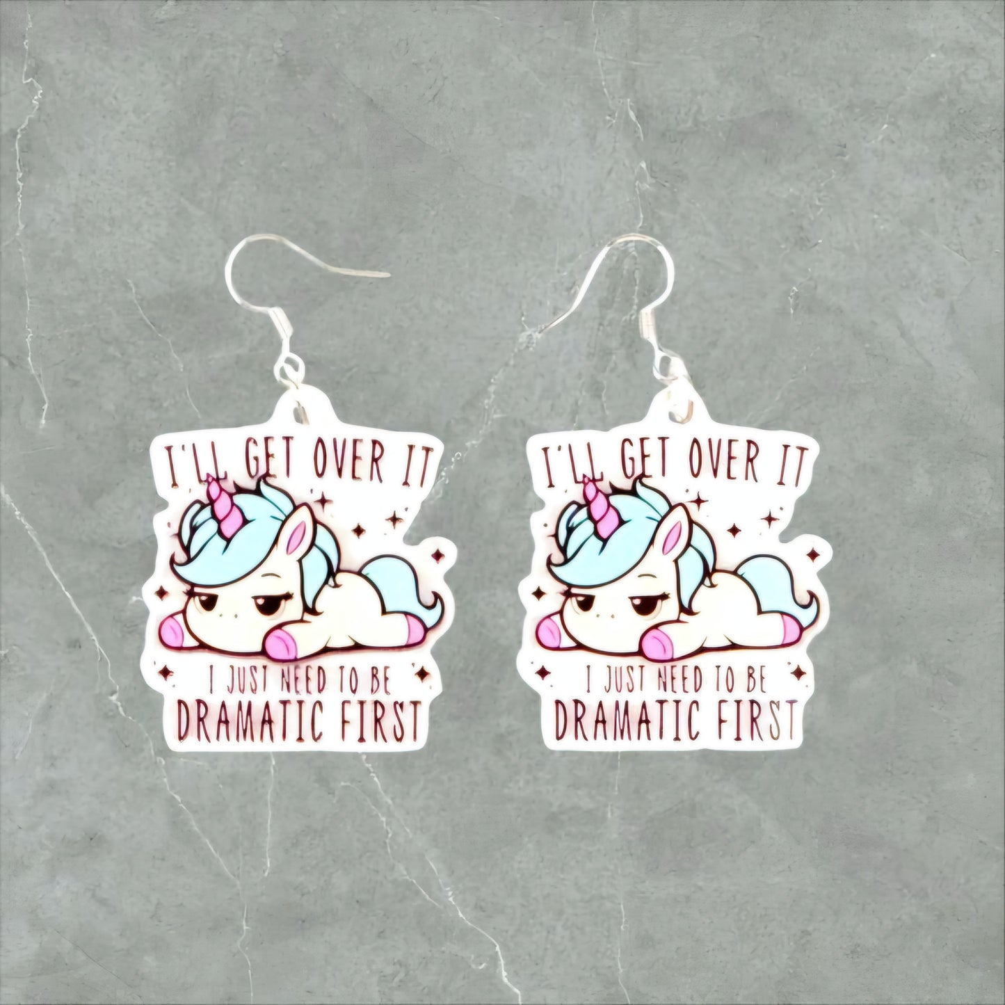 Dramatic Unicorn Earrings – “I’ll Get Over It… I Just Need to Be Dramatic First” - Hempin' Mayhem