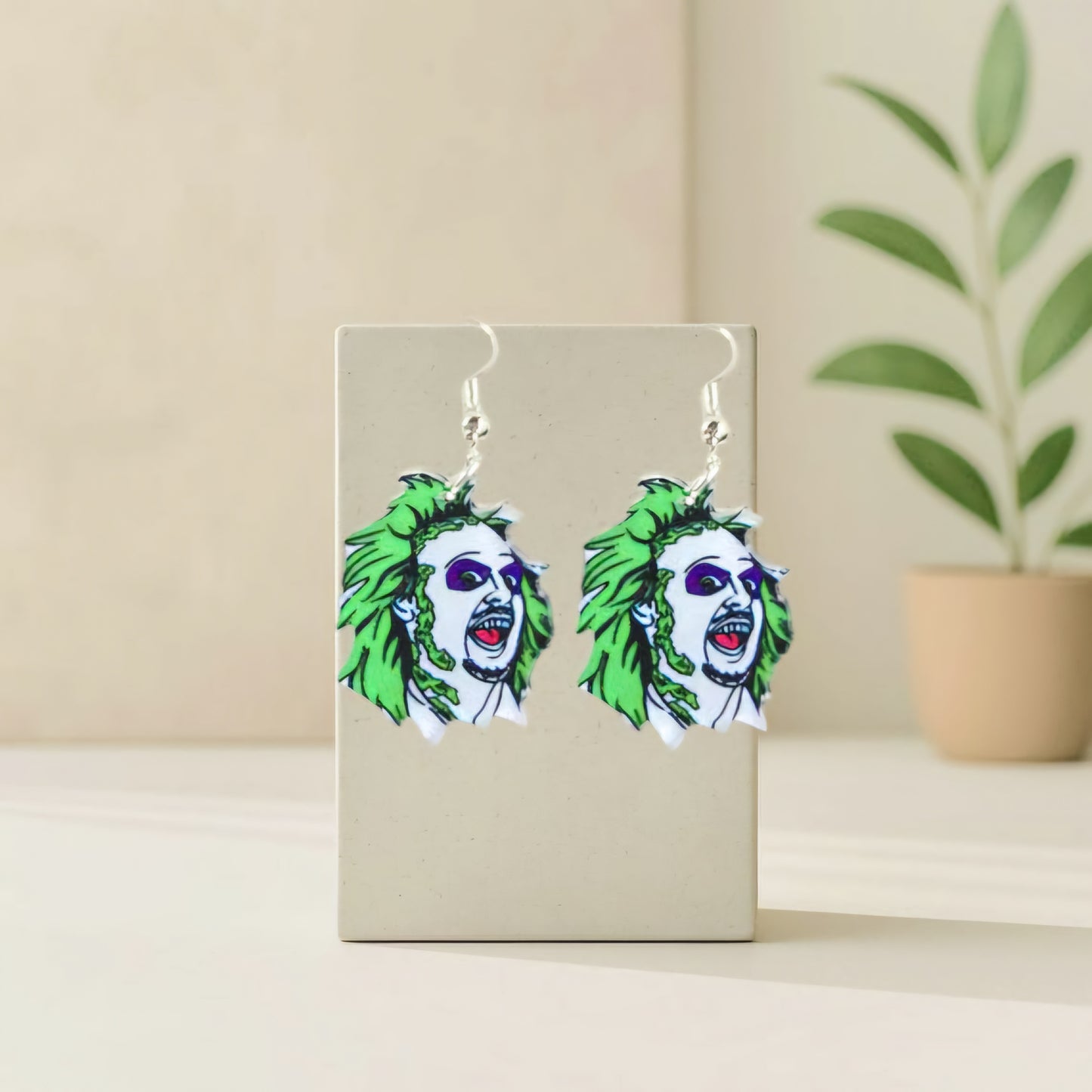 Ghost with the Most Earrings – Beetlejuice Face Dangles for the Strange & Unusual - Hempin' Mayhem