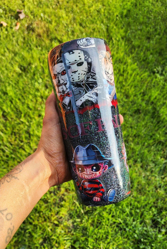 Horror Movie Tumbler: The Boys of Fall Epoxy Cup with Metal Straw