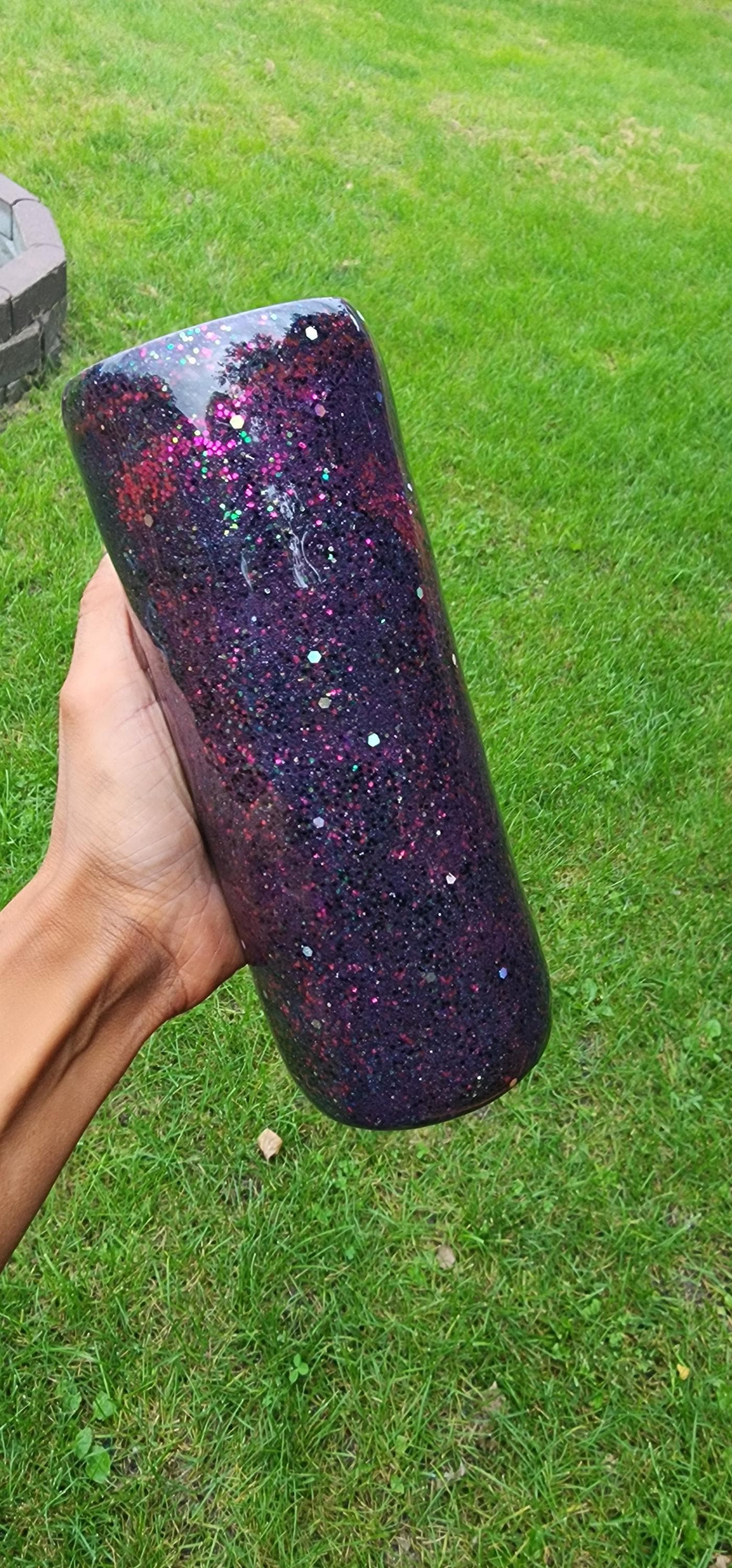 Spooky Vibes Epoxy Glitter Tumbler – Creepy Cute Halloween Cup, Witchy Gothic Stainless Steel Mug, Handmade Coffee Drinkware Gift