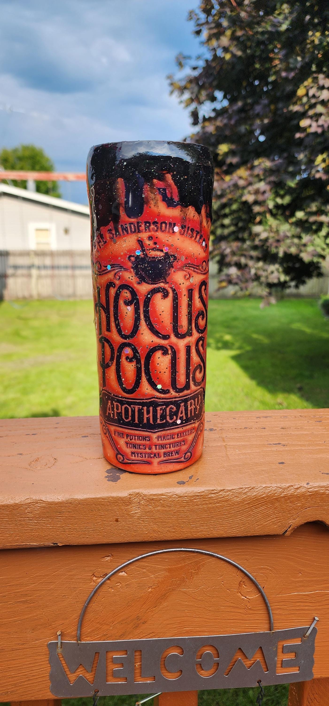 Hocus Pocus Tumbler: Sanderson Sisters Apothecary Glitter Epoxy Cup
