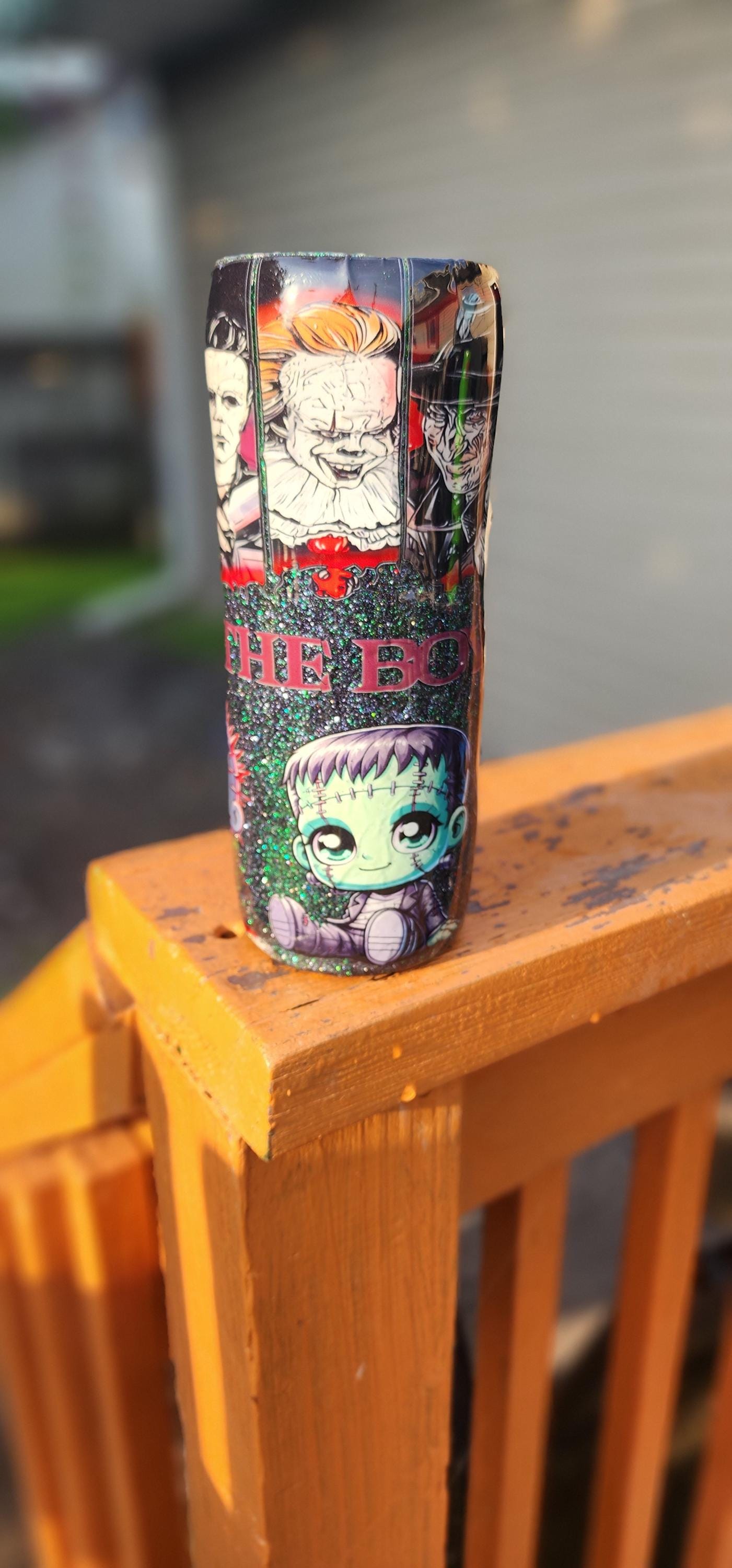 Horror Movie Tumbler: The Boys of Fall Epoxy Cup with Metal Straw