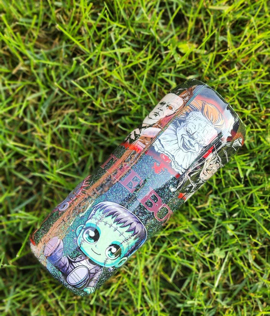 Horror Movie Tumbler: The Boys of Fall Epoxy Cup with Metal Straw