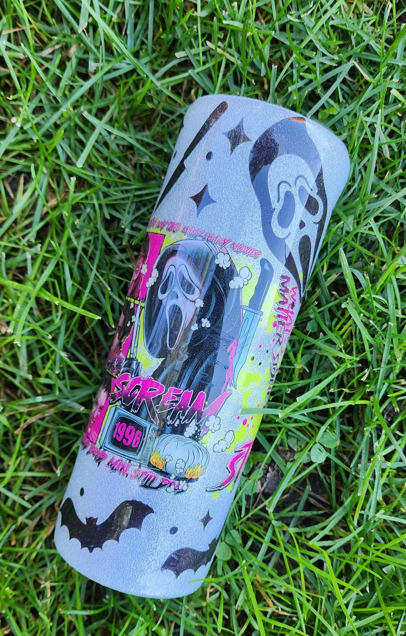 What’s the Matter, Sydney? Ghost Face Horror Movie 20oz Epoxy Tumbler | Scream Inspired Glitter Cup | Scary Movie Fan Gift