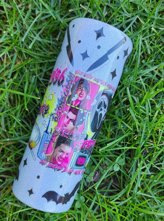 What’s the Matter, Sydney? Ghost Face Horror Movie 20oz Epoxy Tumbler | Scream Inspired Glitter Cup | Scary Movie Fan Gift