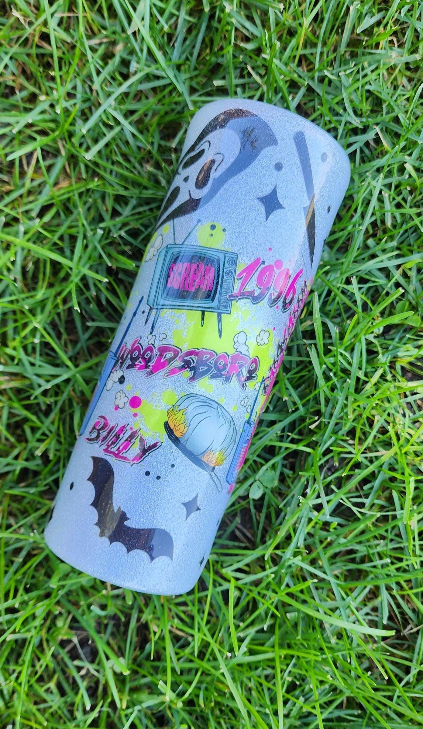 What’s the Matter, Sydney? Ghost Face Horror Movie 20oz Epoxy Tumbler | Scream Inspired Glitter Cup | Scary Movie Fan Gift