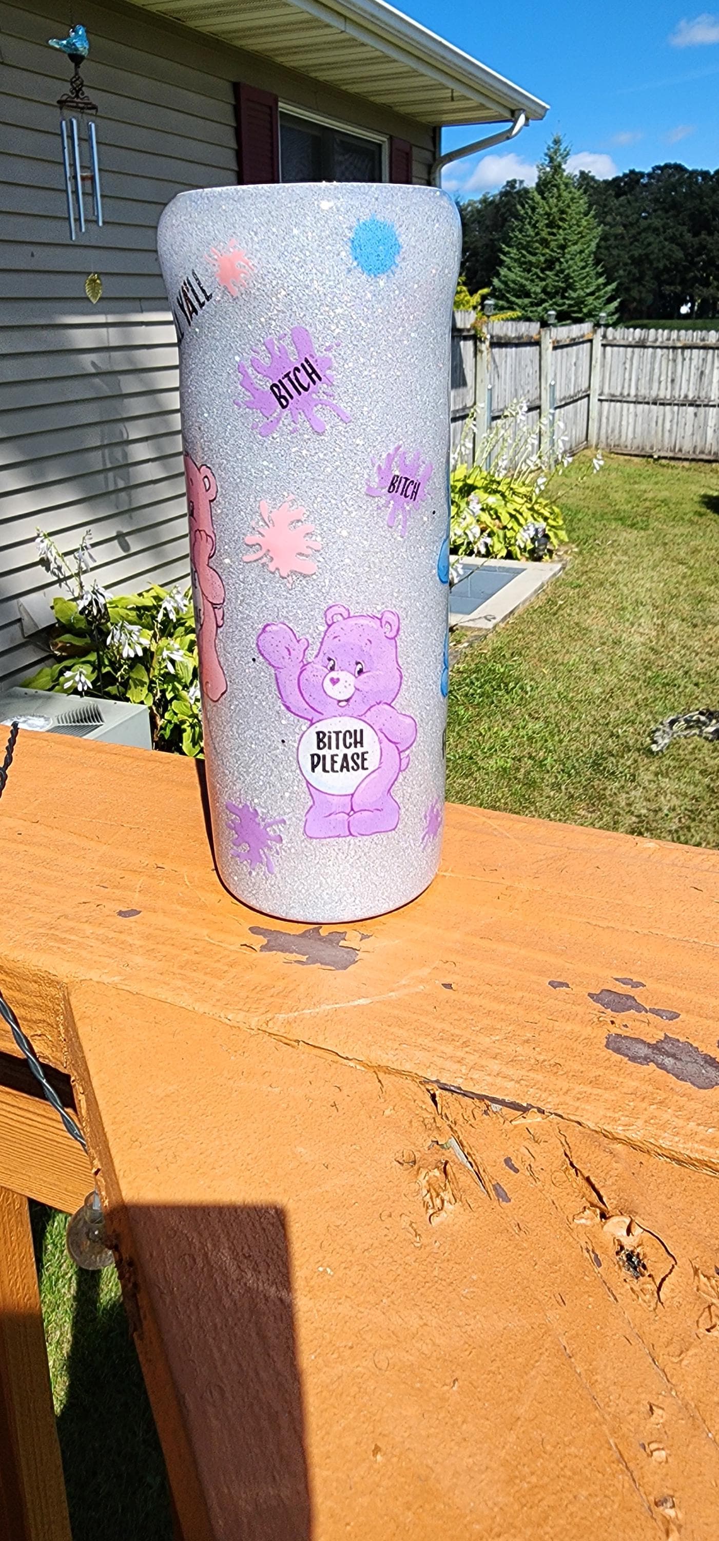 Swear Bears Glitter Tumbler: 20oz Stainless Steel Funny Drinkware