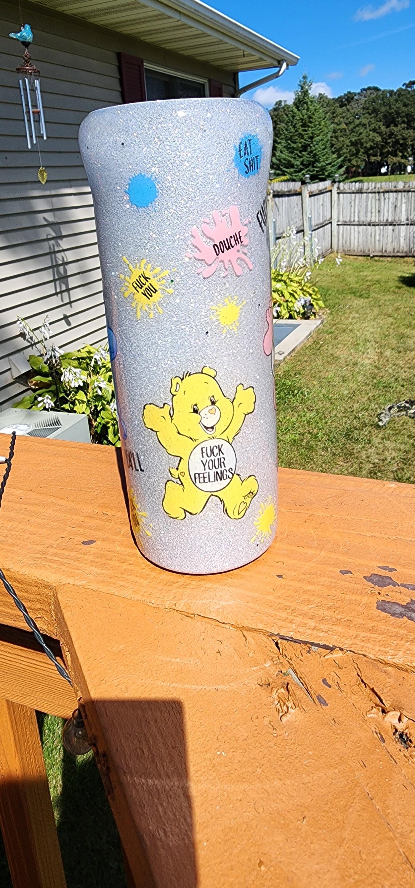 Swear Bears Glitter Tumbler: 20oz Stainless Steel Funny Drinkware