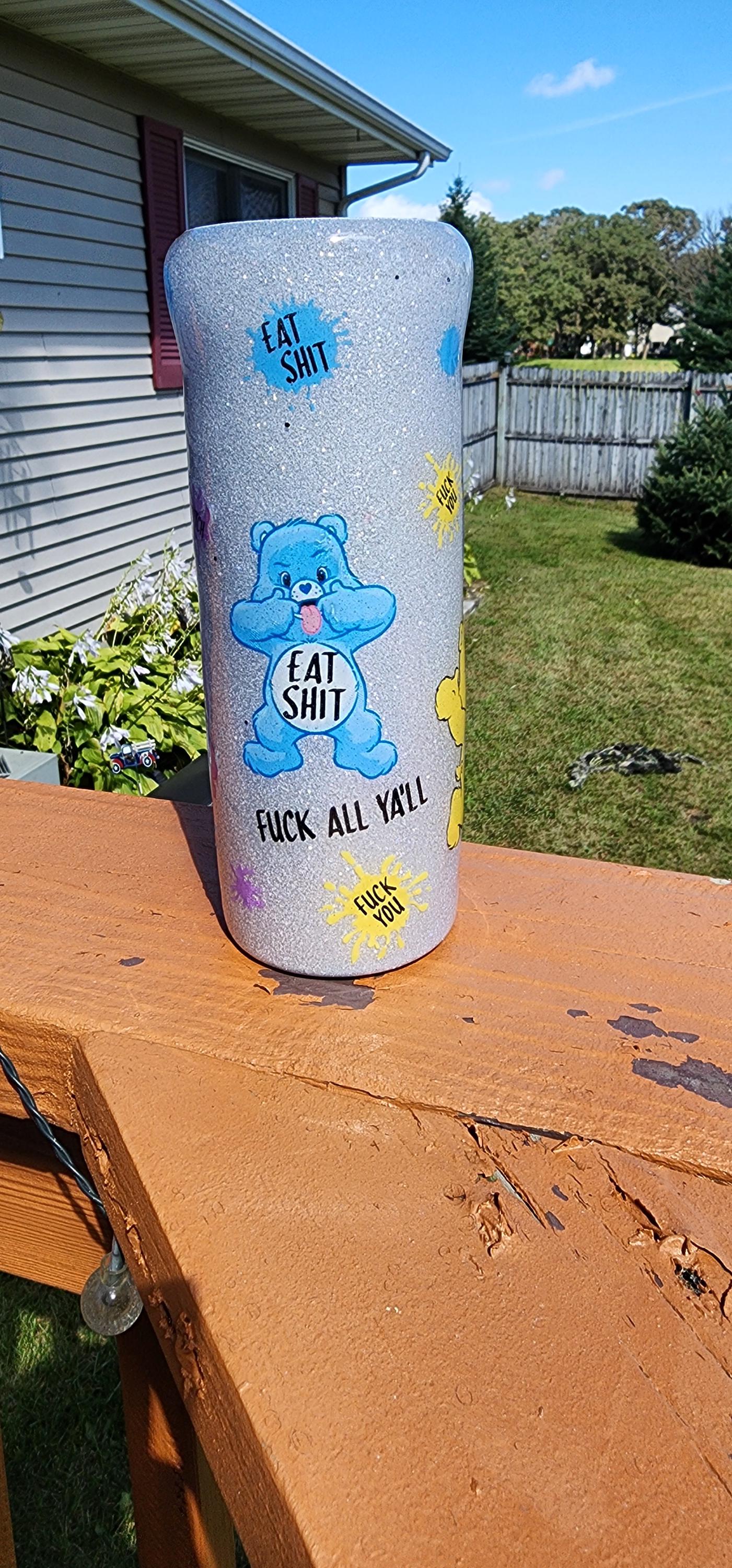 Swear Bears Glitter Tumbler: 20oz Stainless Steel Funny Drinkware