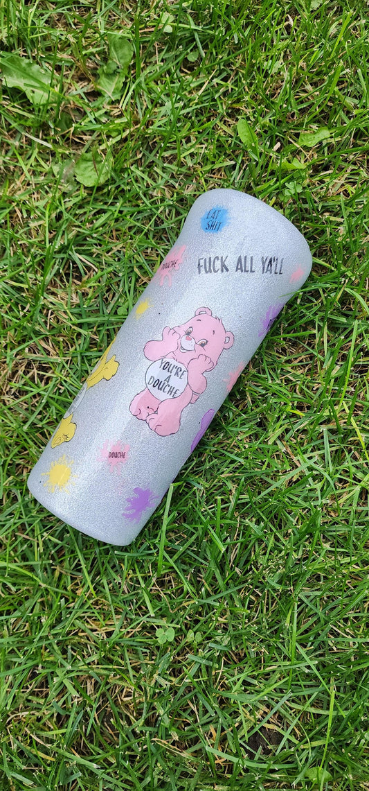 Swear Bears Glitter Tumbler: 20oz Stainless Steel Funny Drinkware