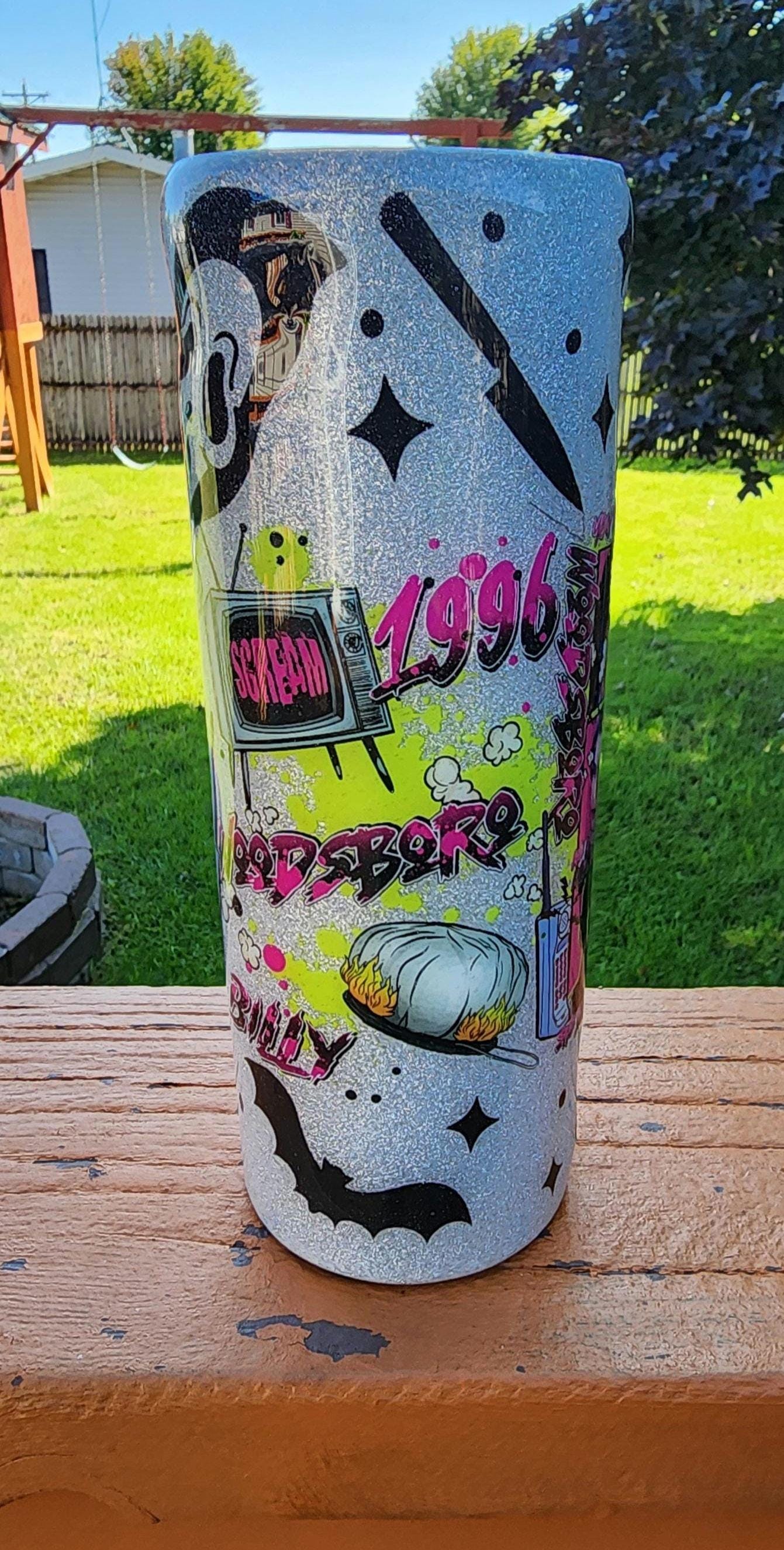 What’s the Matter, Sydney? Ghost Face Horror Movie 20oz Epoxy Tumbler | Scream Inspired Glitter Cup | Scary Movie Fan Gift
