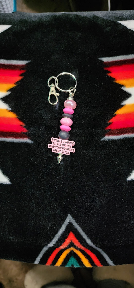 Twinkle Little Snitch Keychain | Funny Sarcastic Keychain | Sassy Keychain for Women | Humorous Bag Charm Gift | Cute Snarky Keychain Accessory