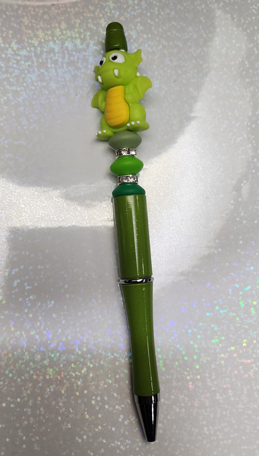 Beaded Pen Dragon Design Handcrafted Unique Writing Gift Artisanal Office Supplies Creative Stationery