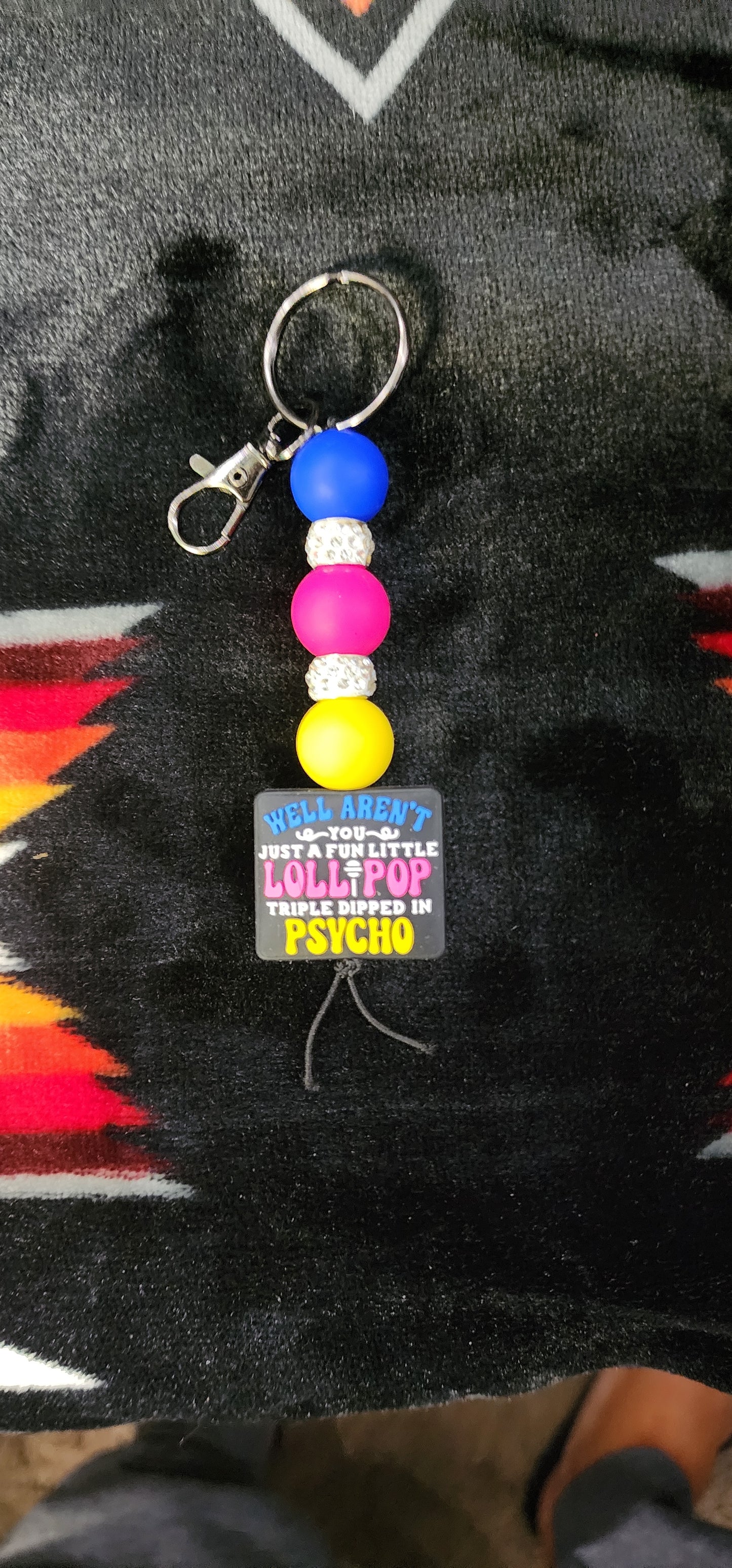 Handmade Triple Dipped in Psycho Keychain