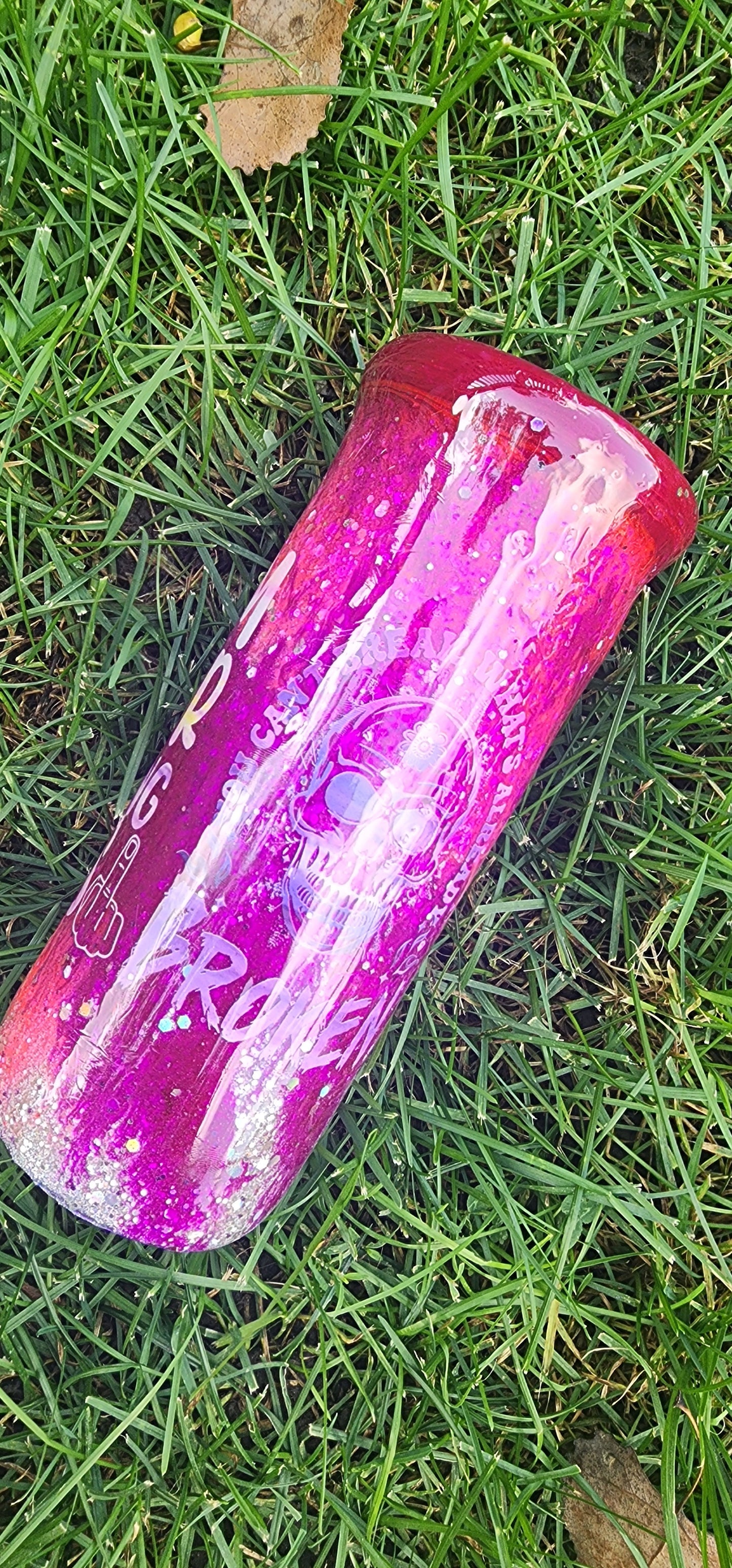 💖 Calm Your Fucking Tits | Pink Epoxy Swirl Tumbler | 20oz/30oz Stainless Steel Glitter Cup | You Can't Break What's Already Broken