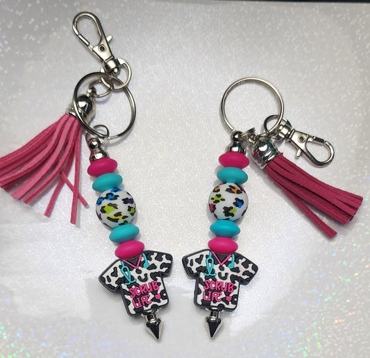 Handmade “Scrub Life” Keychain – Nurse, Doctor & Healthcare Hero Accessory