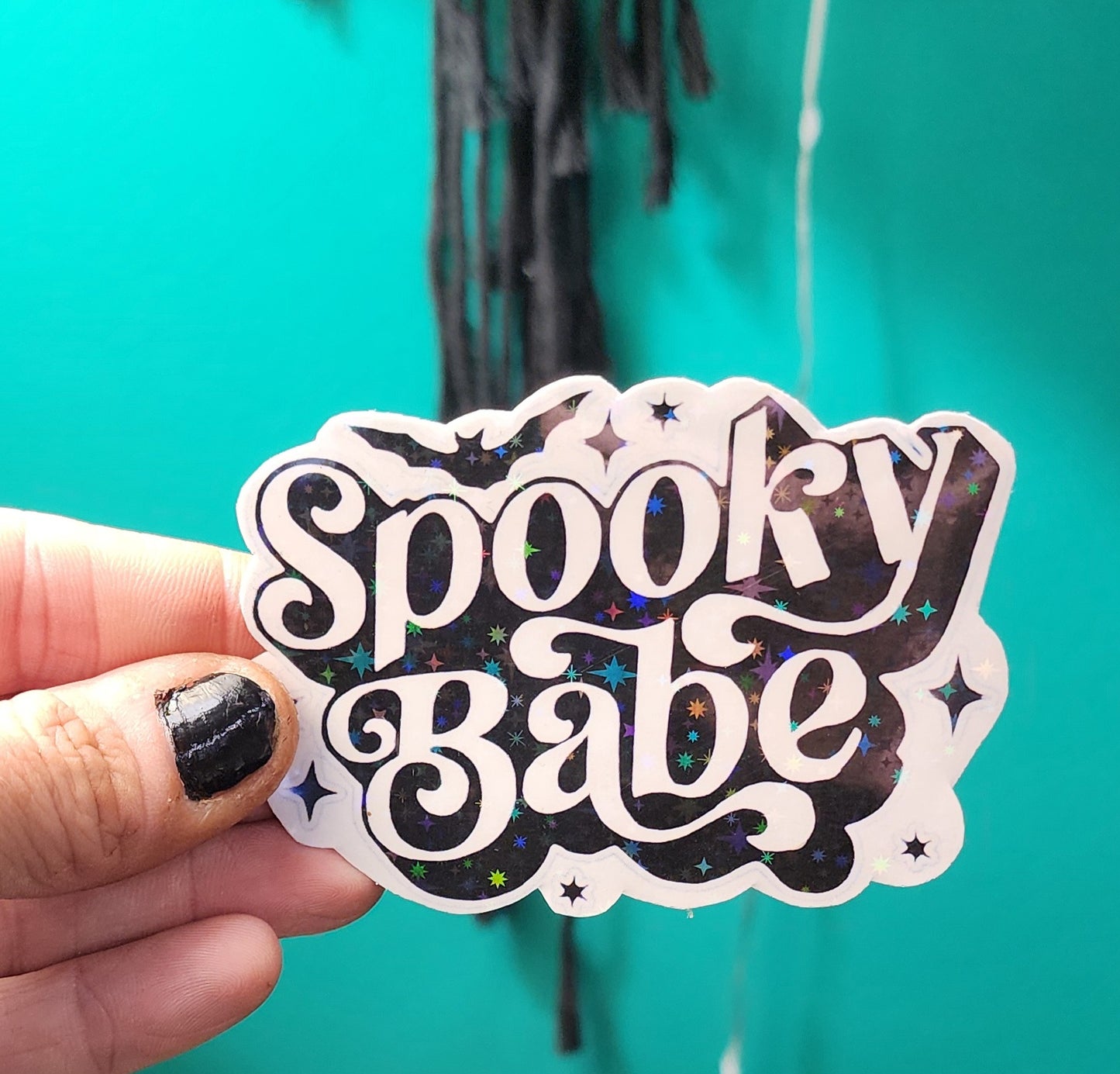 Spooky Babe Sticker | Black & White Sassy Decal | 3x3 Vinyl Sticker | Creepy Cute Attitude | Halloween Laptop & Water Bottle