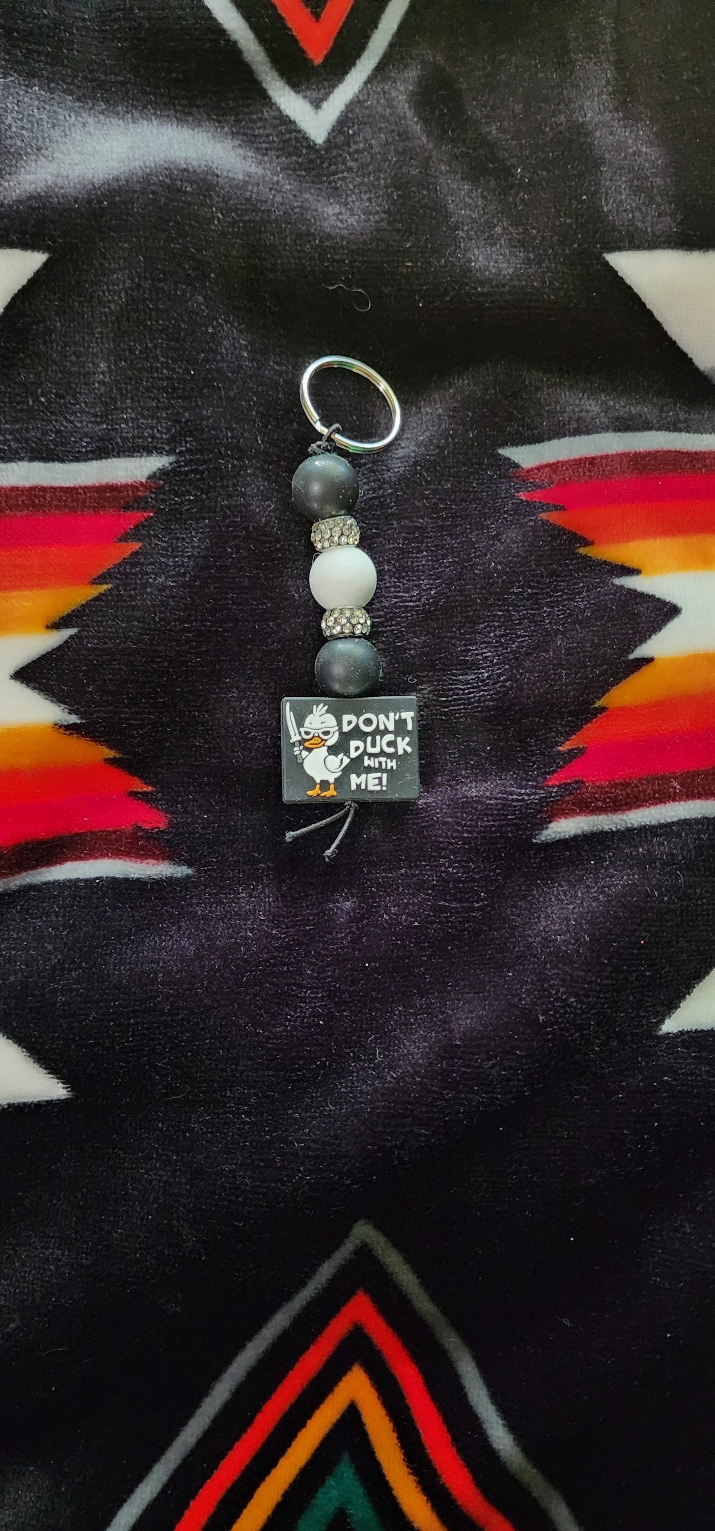 Handmade "Don't Duck With Me" Keychain – Funny Sassy Gift, Animal Pun, Statement Keyring