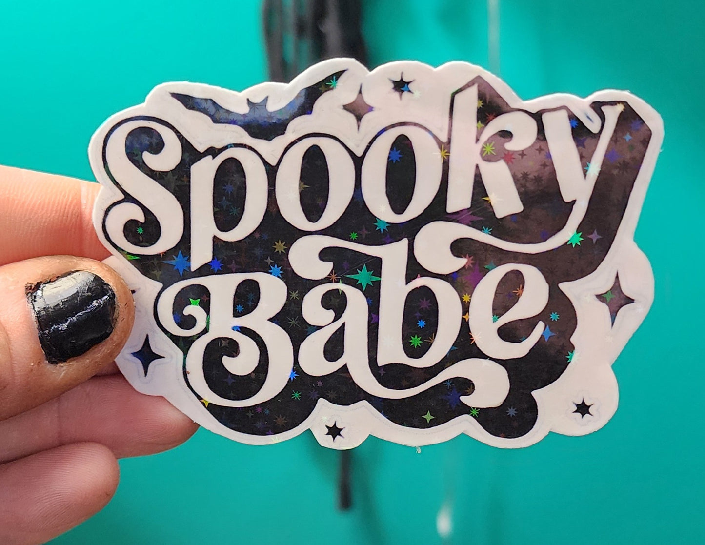 Spooky Babe Sticker | Black & White Sassy Decal | 3x3 Vinyl Sticker | Creepy Cute Attitude | Halloween Laptop & Water Bottle