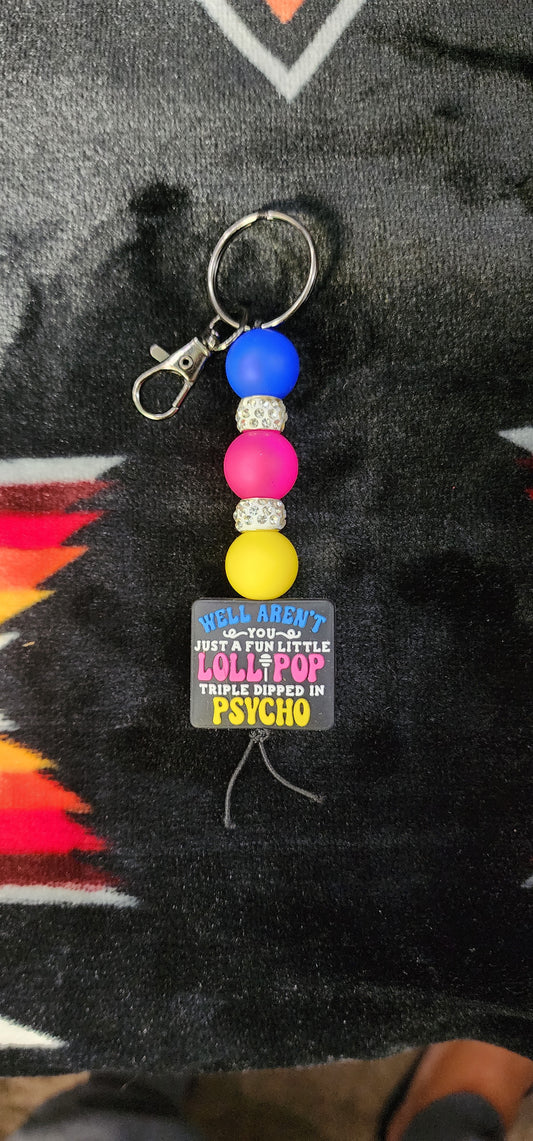 Handmade Triple Dipped in Psycho Keychain