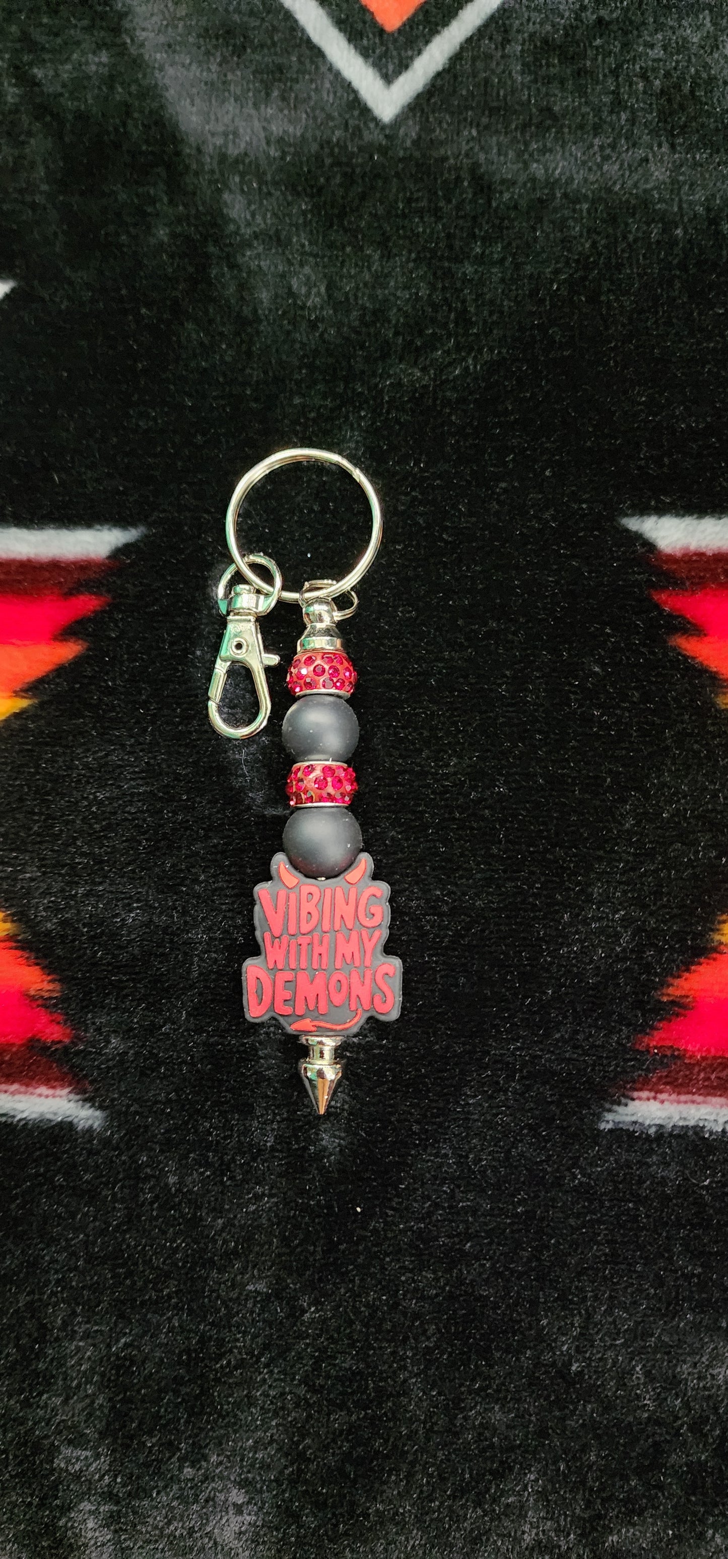 Demons Beaded Keychain: Vibing With My Demons Handmade Charm Accessory Unique Gift for Friends & Collectors