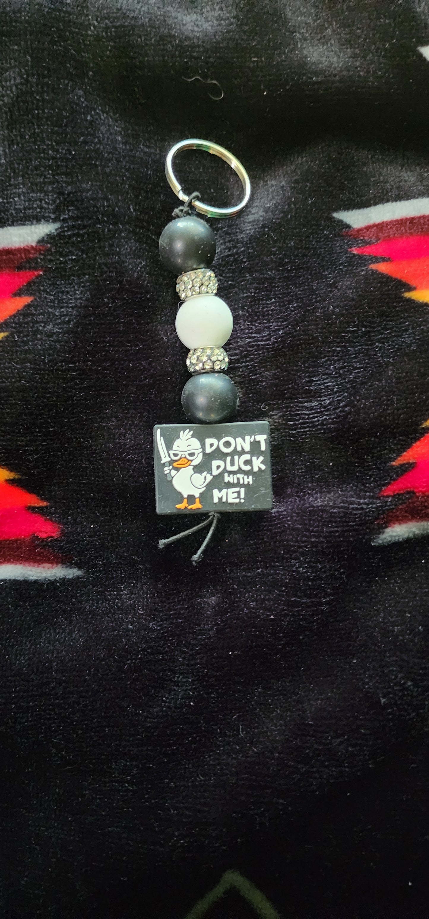 Handmade "Don't Duck With Me" Keychain – Funny Sassy Gift, Animal Pun, Statement Keyring