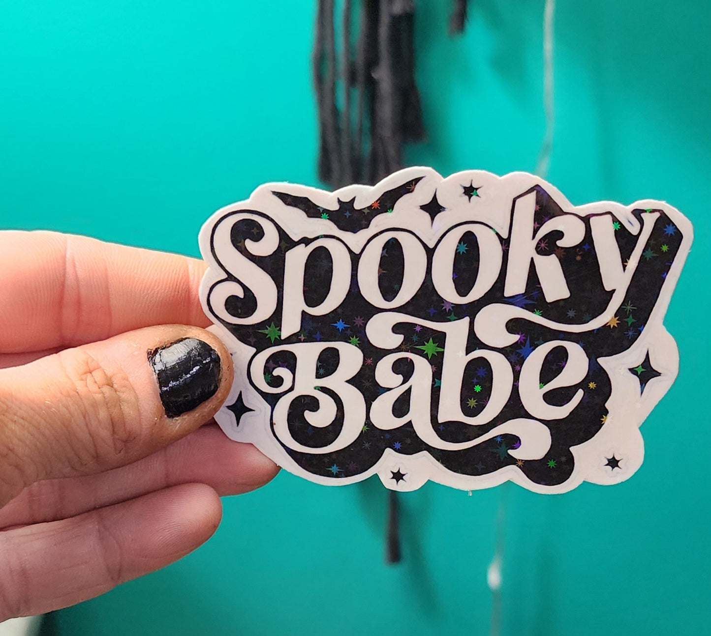 Spooky Babe Sticker | Black & White Sassy Decal | 3x3 Vinyl Sticker | Creepy Cute Attitude | Halloween Laptop & Water Bottle