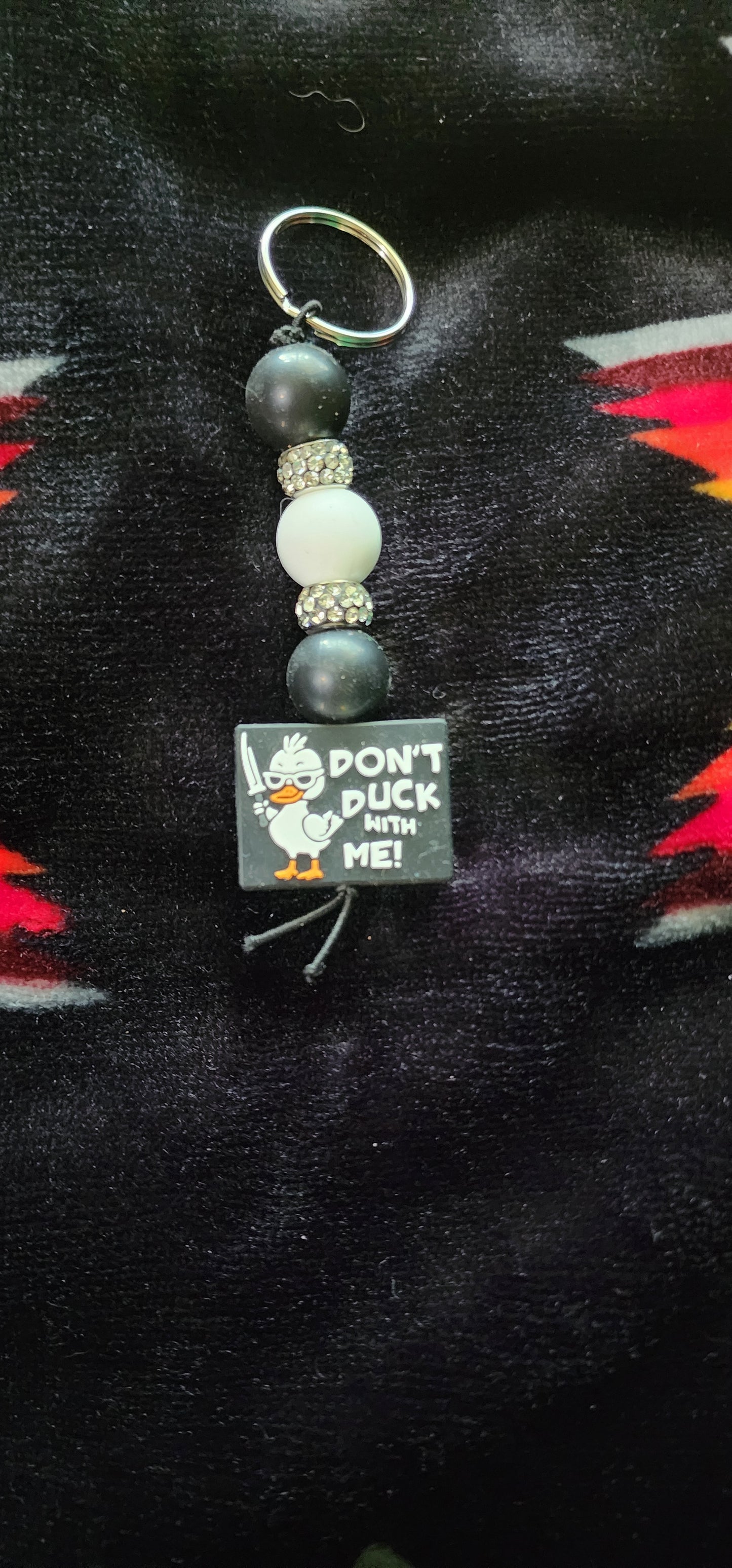 Handmade "Don't Duck With Me" Keychain – Funny Sassy Gift, Animal Pun, Statement Keyring