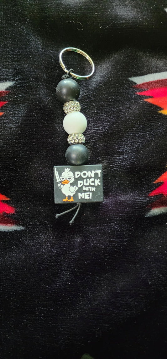 Handmade "Don't Duck With Me" Keychain – Funny Sassy Gift, Animal Pun, Statement Keyring