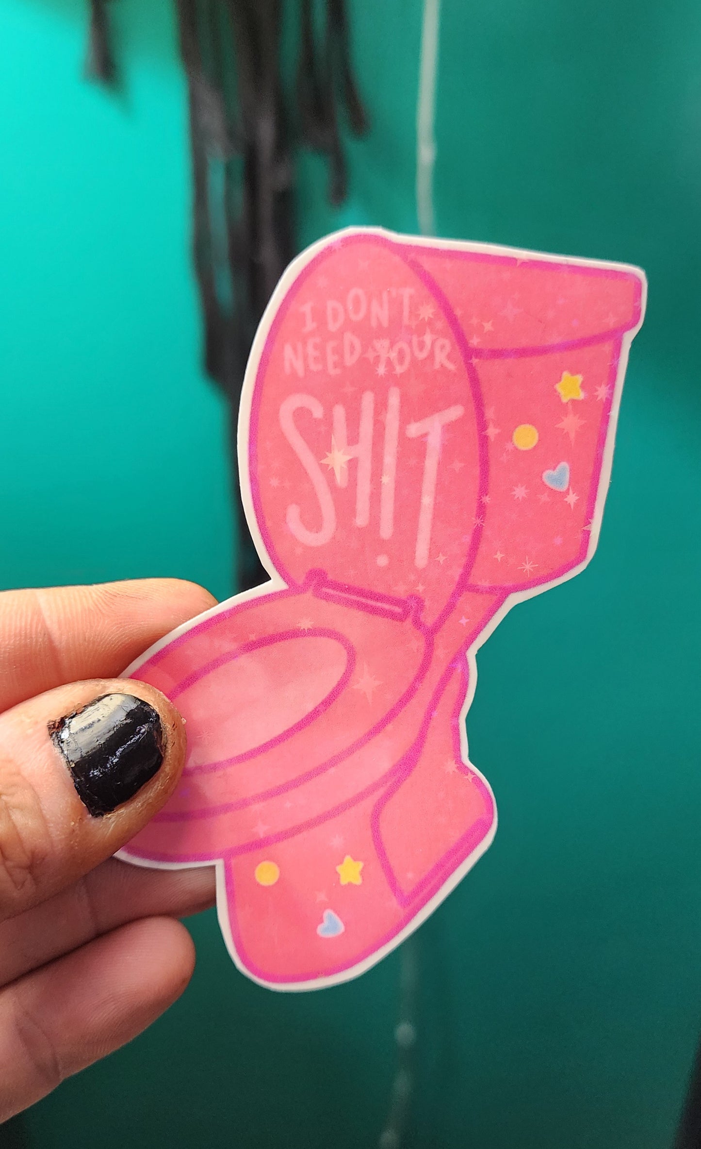 I Don’t Need Your Sh*t 3x3 Pink Toilet Sticker | Funny Bathroom Decal | Sassy Humor Vinyl | Gag Gift for Friends