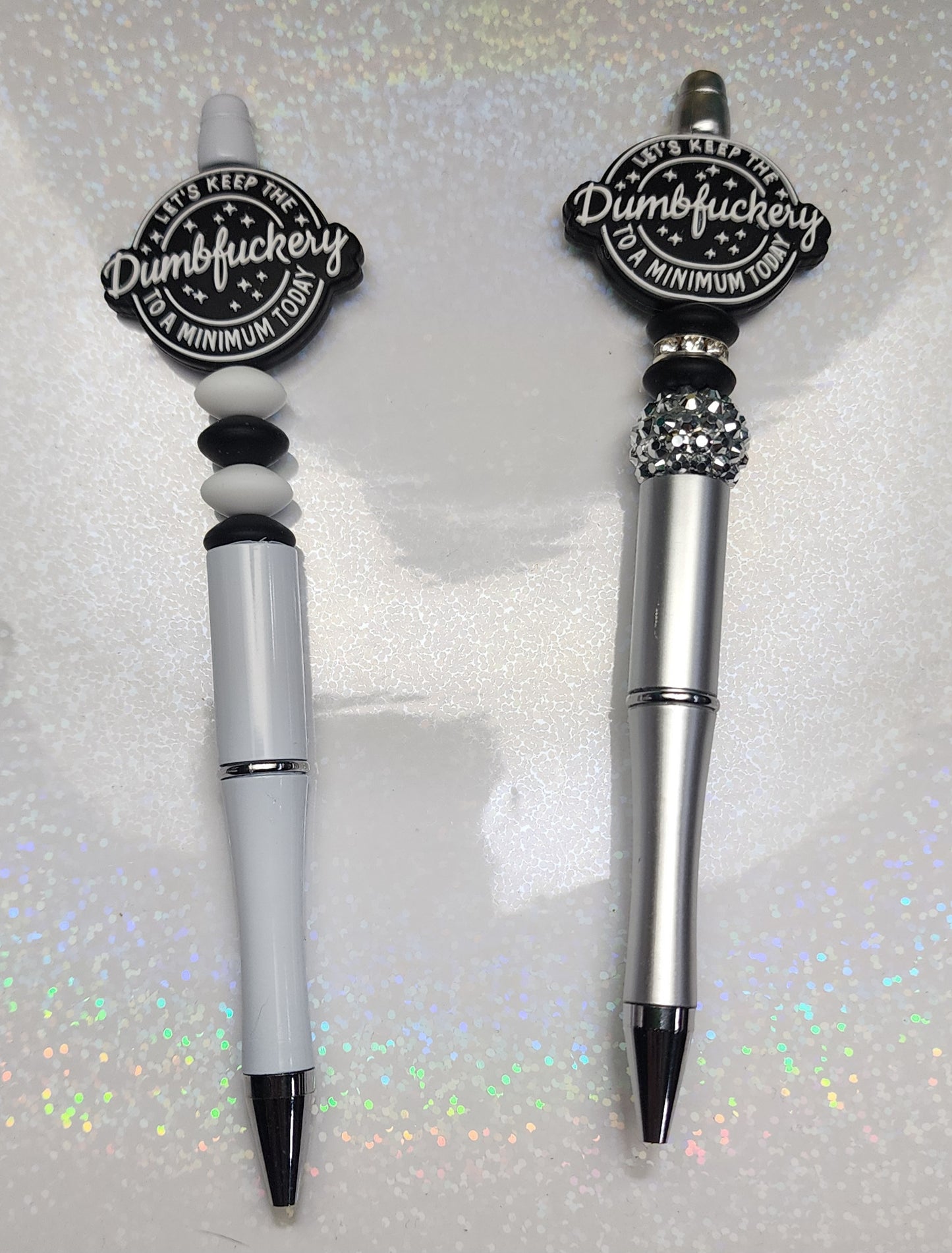 Beaded Pen Funny Office Gift Let's Keep the Dumb F*ckery to a Minimum Unique Handmade Writing Instrument, Small Gift Idea