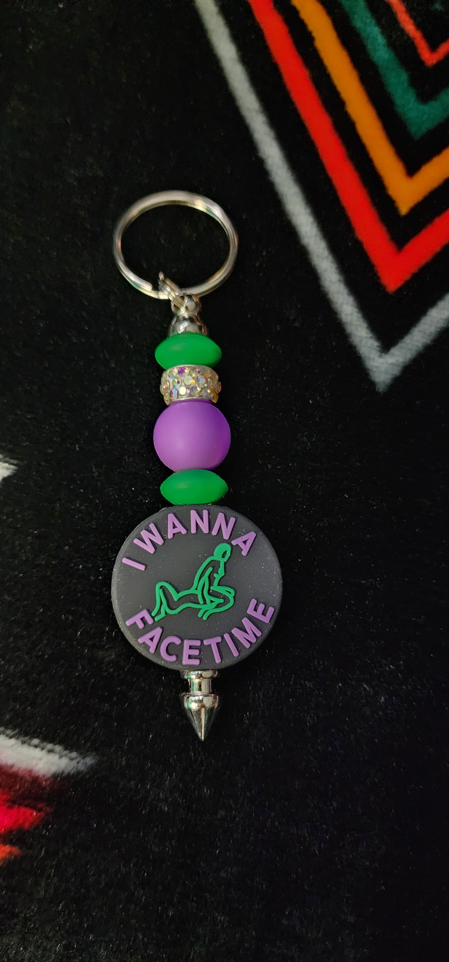 Handmade 'I Wanna Facetime' Keychain