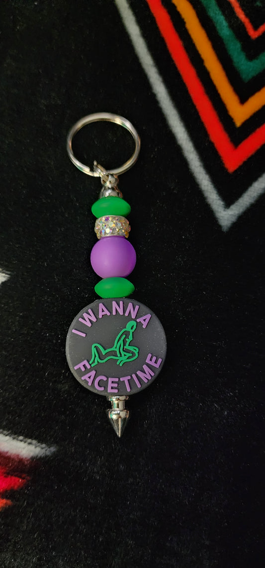 Handmade 'I Wanna Facetime' Keychain