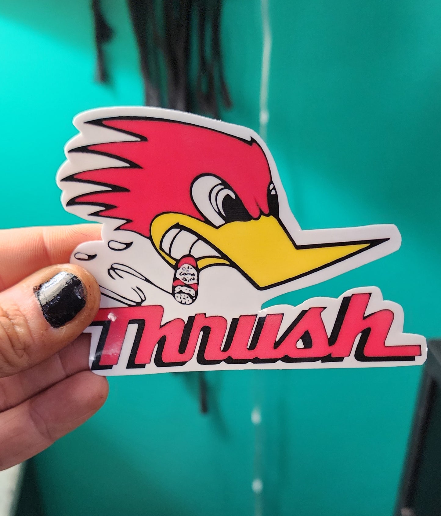 Thrush Exhaust Sticker 4 x 3 | Car Decal Vinyl | Racing Muffler Logo | Automotive Sticker for Cars, Trucks, Bikes | Durable Weatherproof 3-Inch Sticker