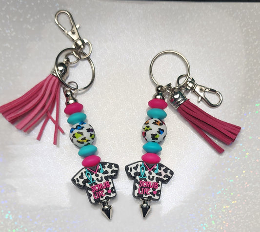 Handmade “Scrub Life” Keychain – Nurse, Doctor & Healthcare Hero Accessory