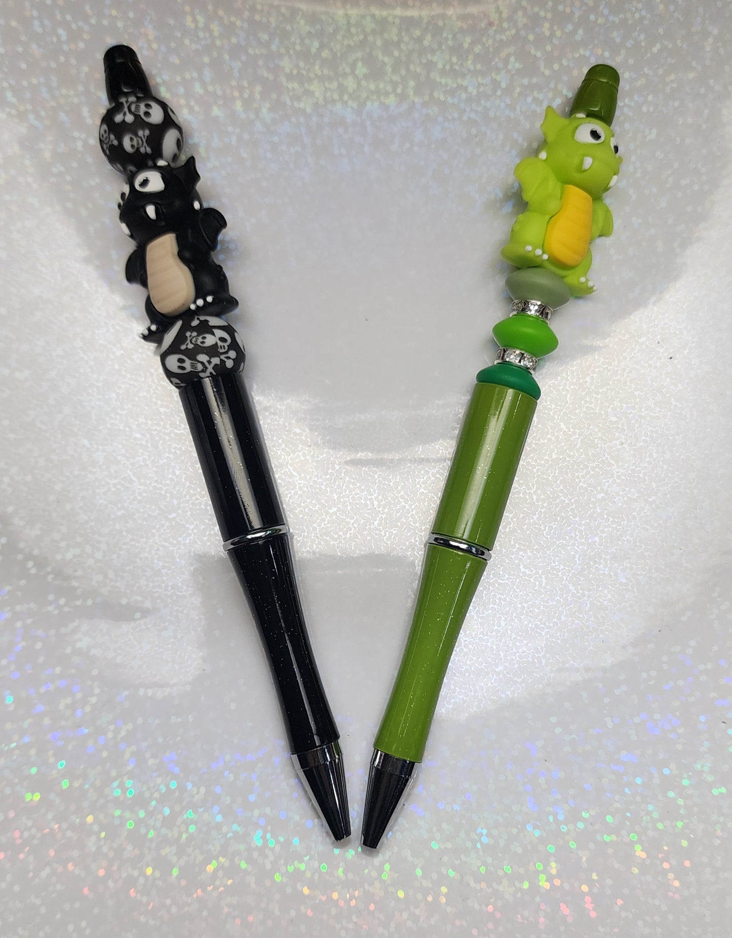 Beaded Pen Dragon Design Handcrafted Unique Writing Gift Artisanal Office Supplies Creative Stationery