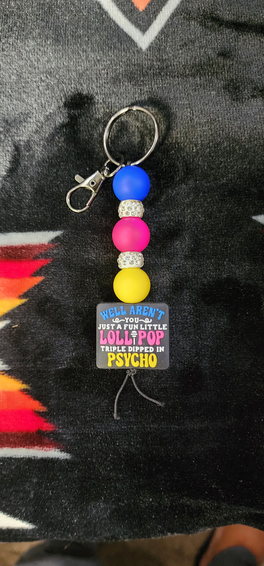 Handmade Triple Dipped in Psycho Keychain