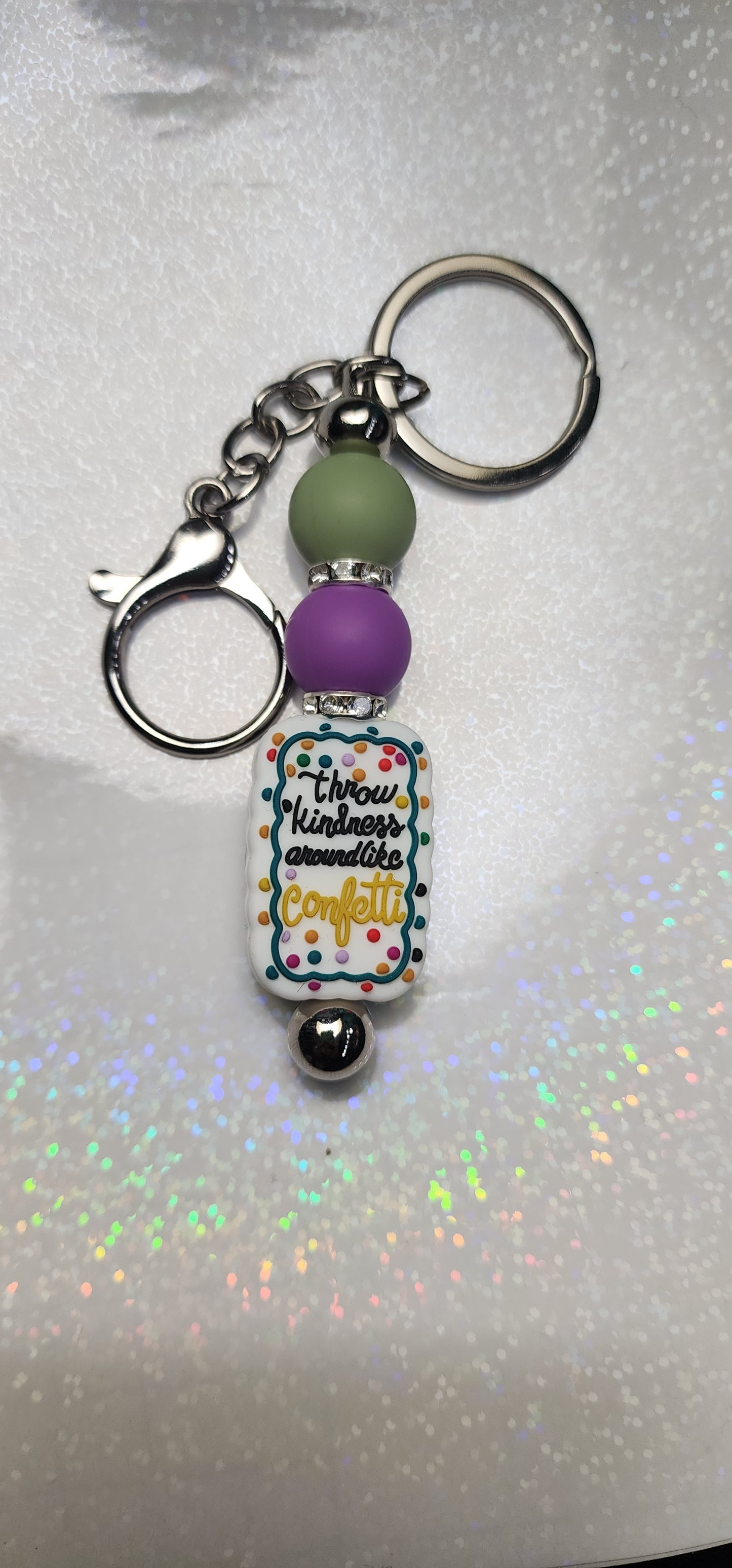 Handmade Kindness Confetti Keychain
