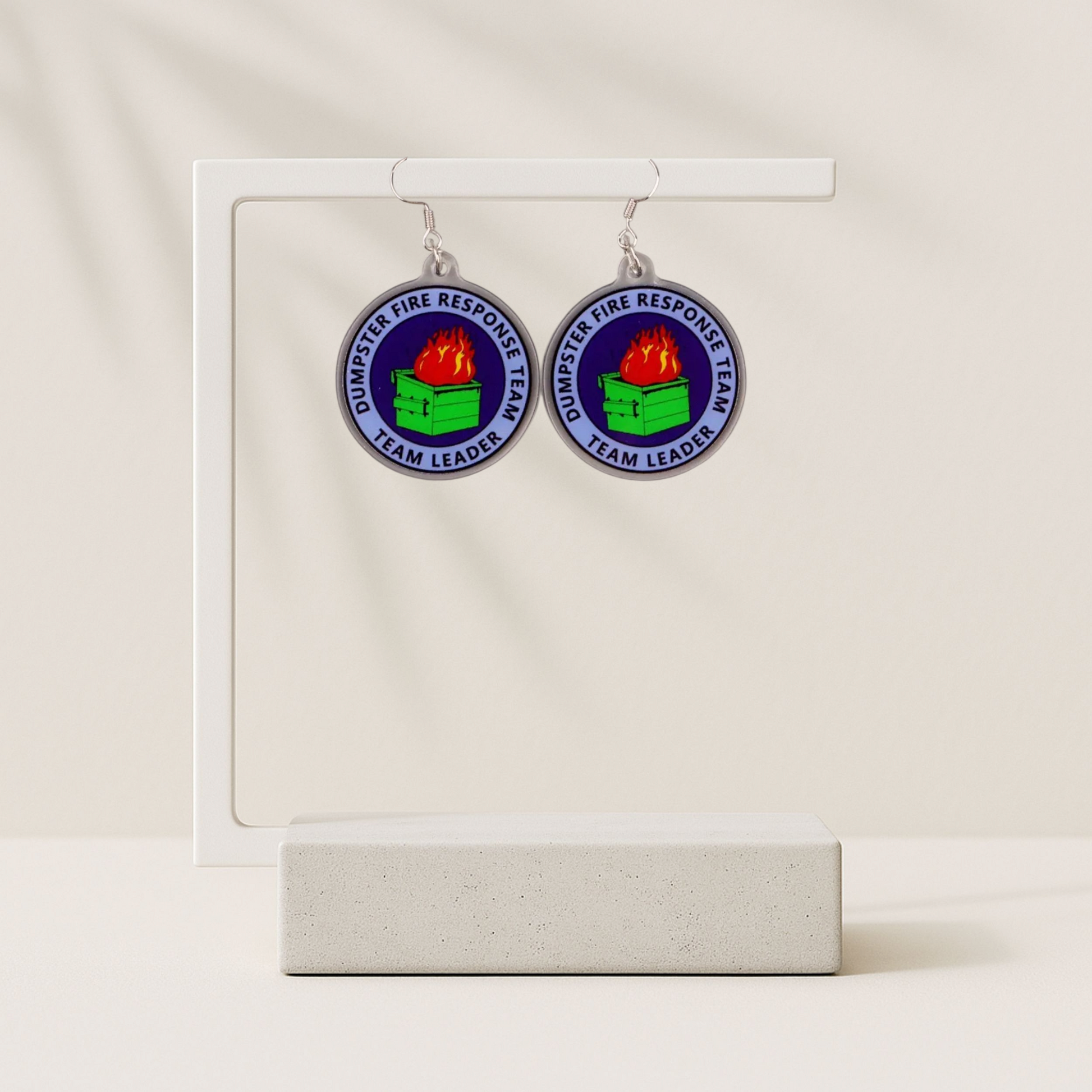 Dumpster Fire Response Team Earrings – Certified Chaos Coordinator - Hempin' Mayhem