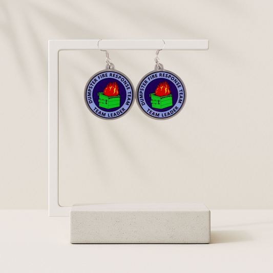 Dumpster Fire Response Team Earrings – Certified Chaos Coordinator - Hempin' Mayhem