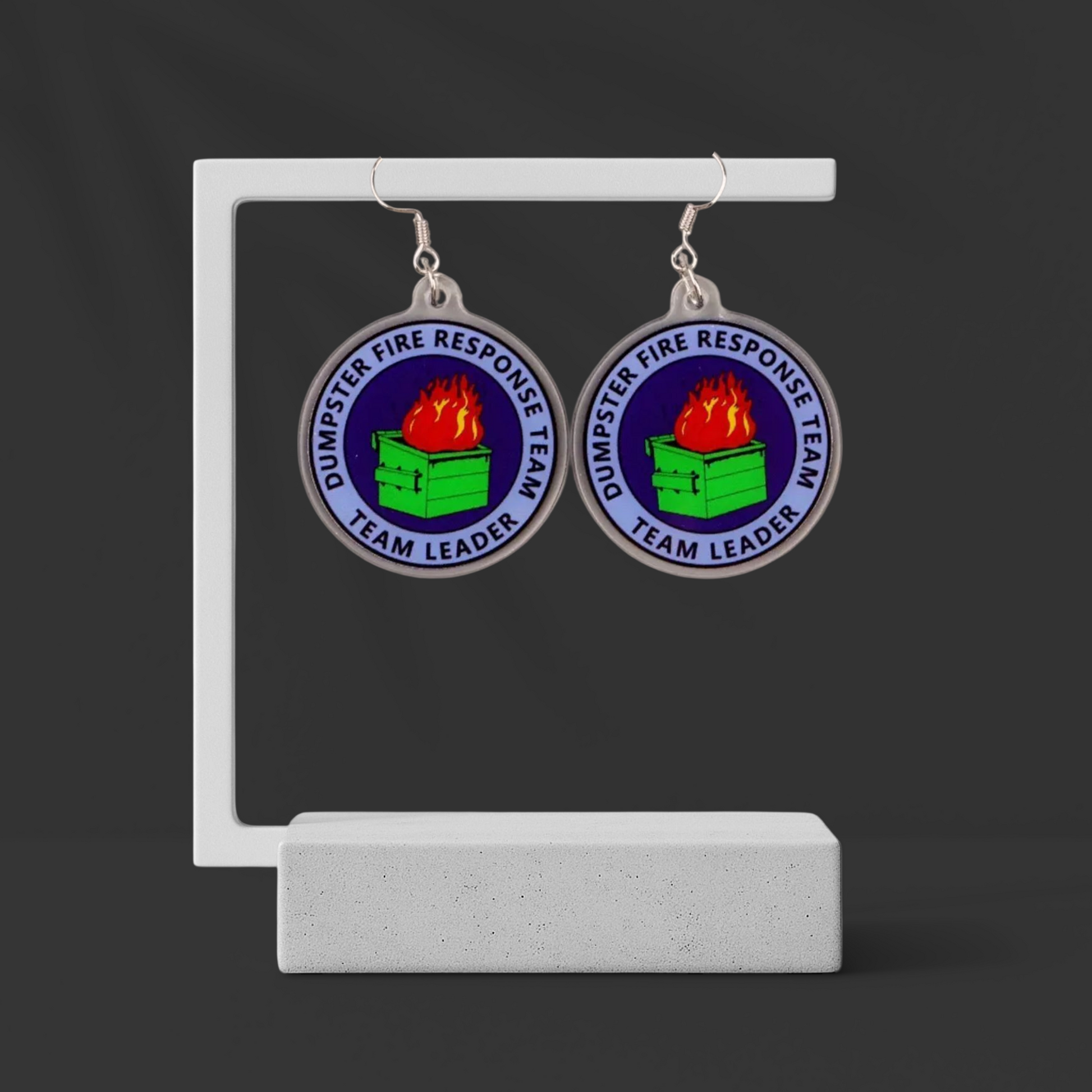 Dumpster Fire Response Team Earrings – Certified Chaos Coordinator - Hempin' Mayhem