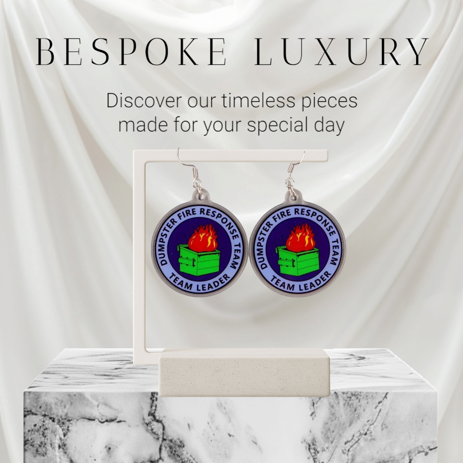 Dumpster Fire Response Team Earrings – Certified Chaos Coordinator - Hempin' Mayhem